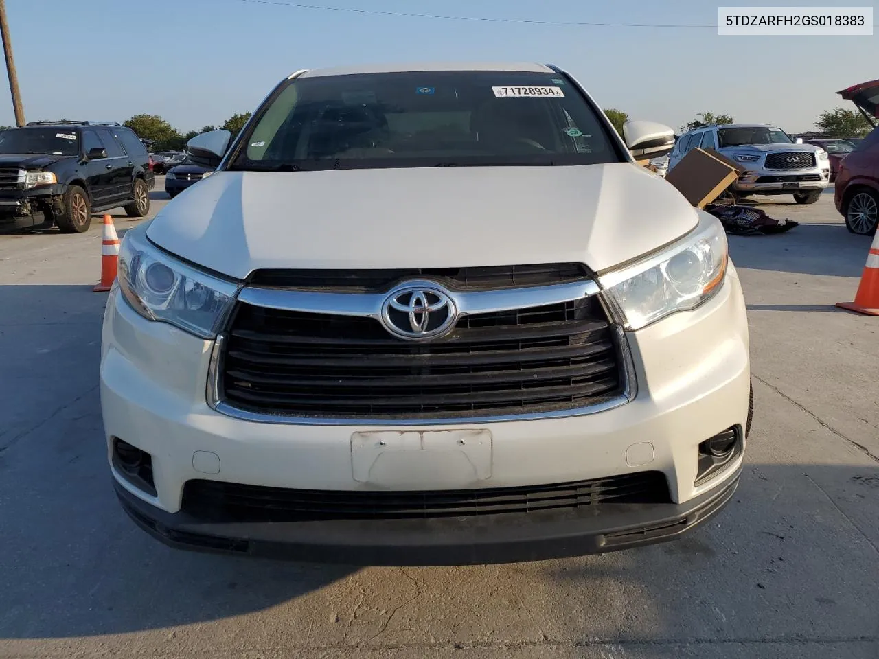 2016 Toyota Highlander Le VIN: 5TDZARFH2GS018383 Lot: 71728934