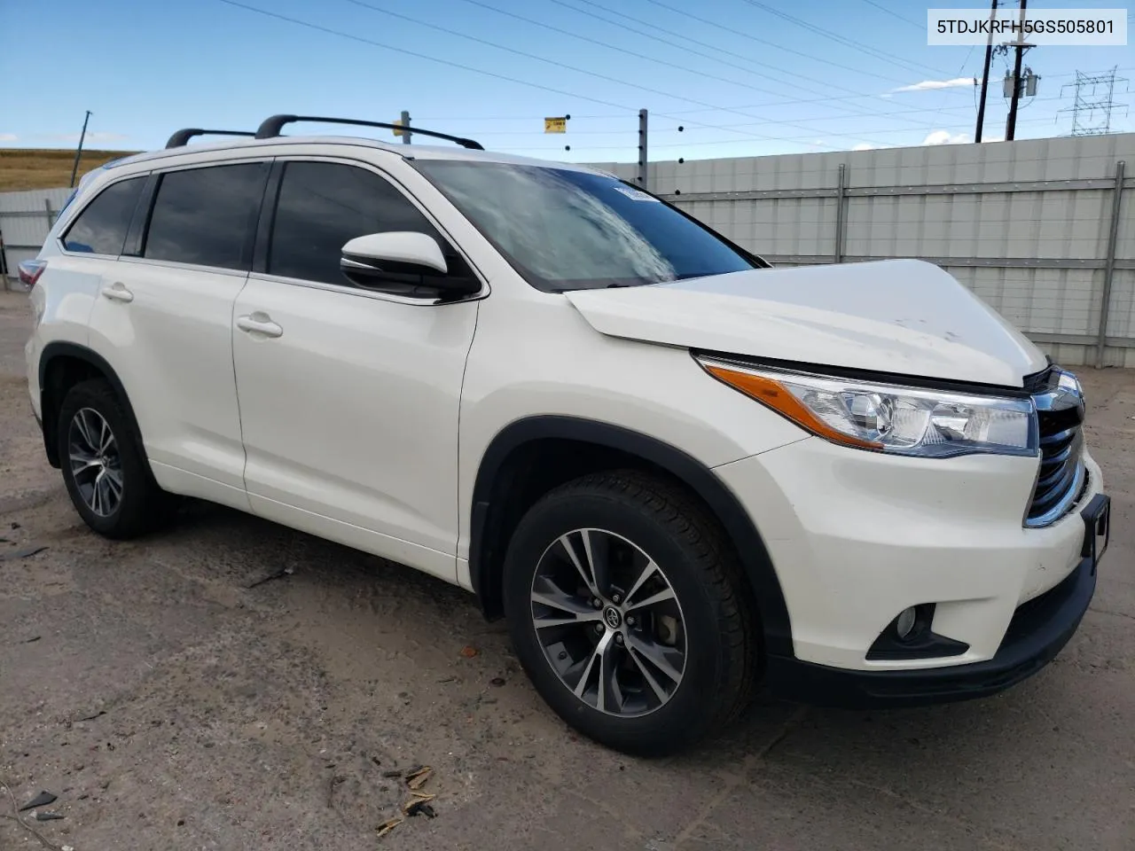 2016 Toyota Highlander Xle VIN: 5TDJKRFH5GS505801 Lot: 71809564