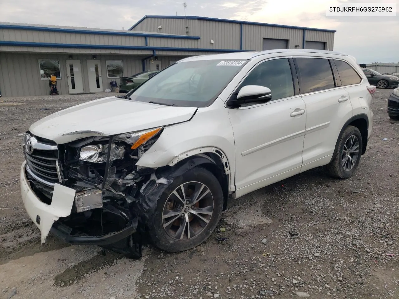 2016 Toyota Highlander Xle VIN: 5TDJKRFH6GS275962 Lot: 72618734