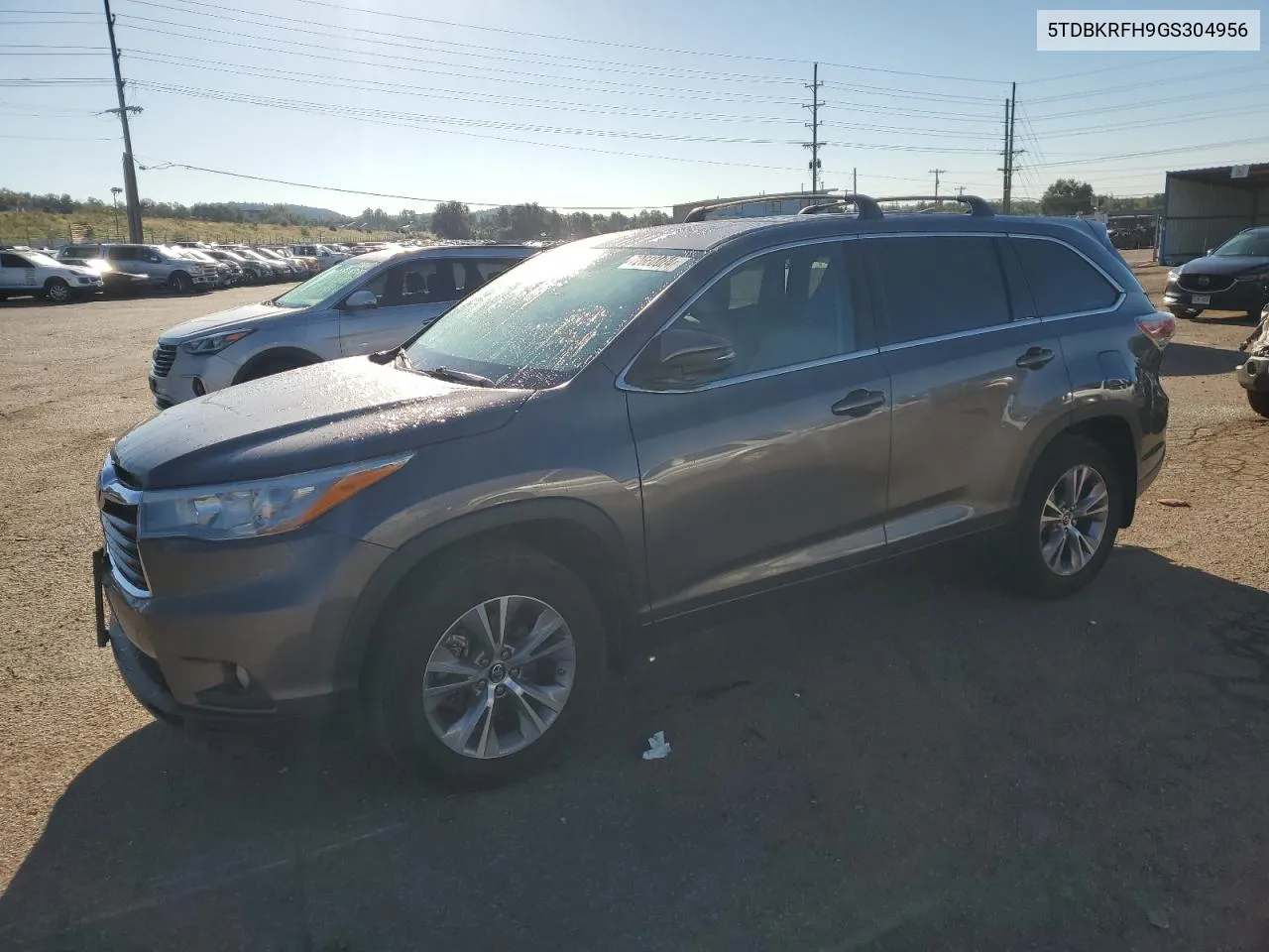 2016 Toyota Highlander Le VIN: 5TDBKRFH9GS304956 Lot: 72660064