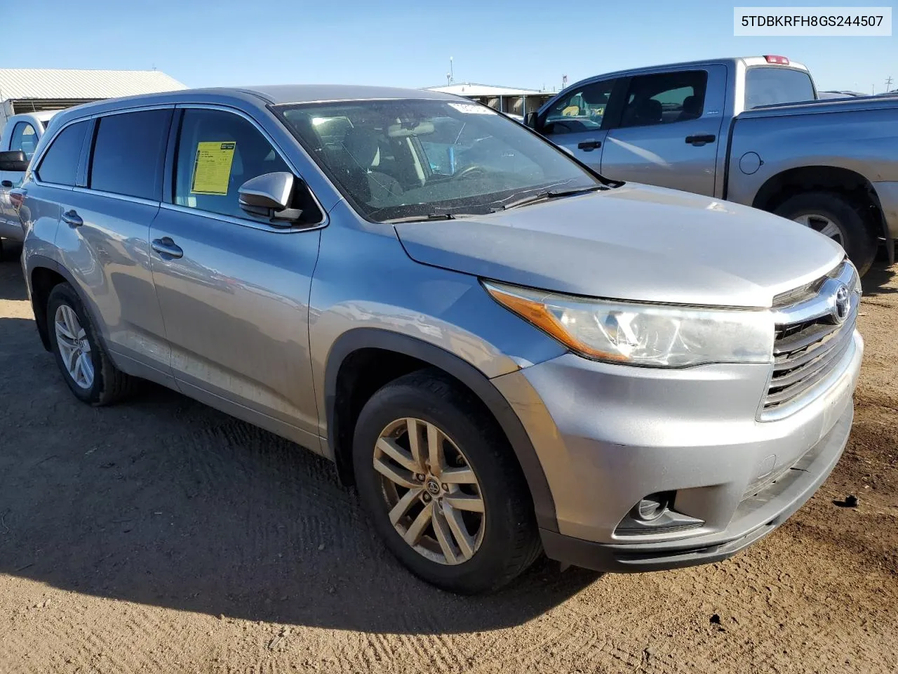 2016 Toyota Highlander Le VIN: 5TDBKRFH8GS244507 Lot: 72815134