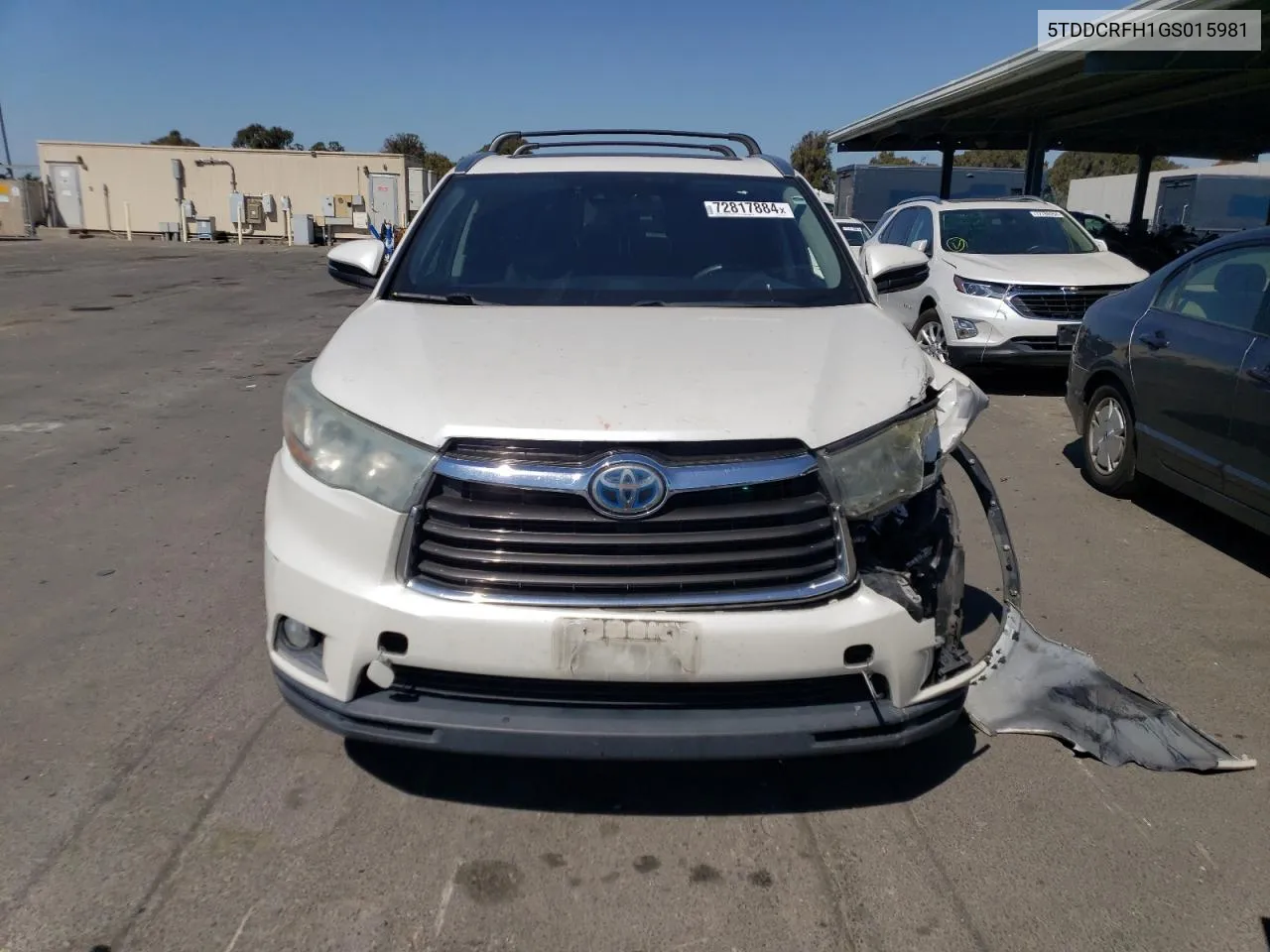 2016 Toyota Highlander Hybrid Limited VIN: 5TDDCRFH1GS015981 Lot: 72817884