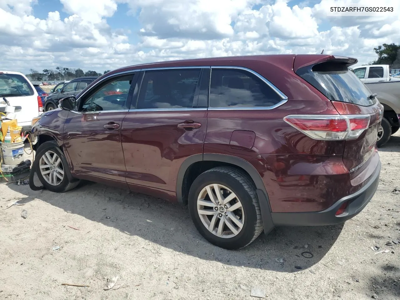 2016 Toyota Highlander Le VIN: 5TDZARFH7GS022543 Lot: 72928294