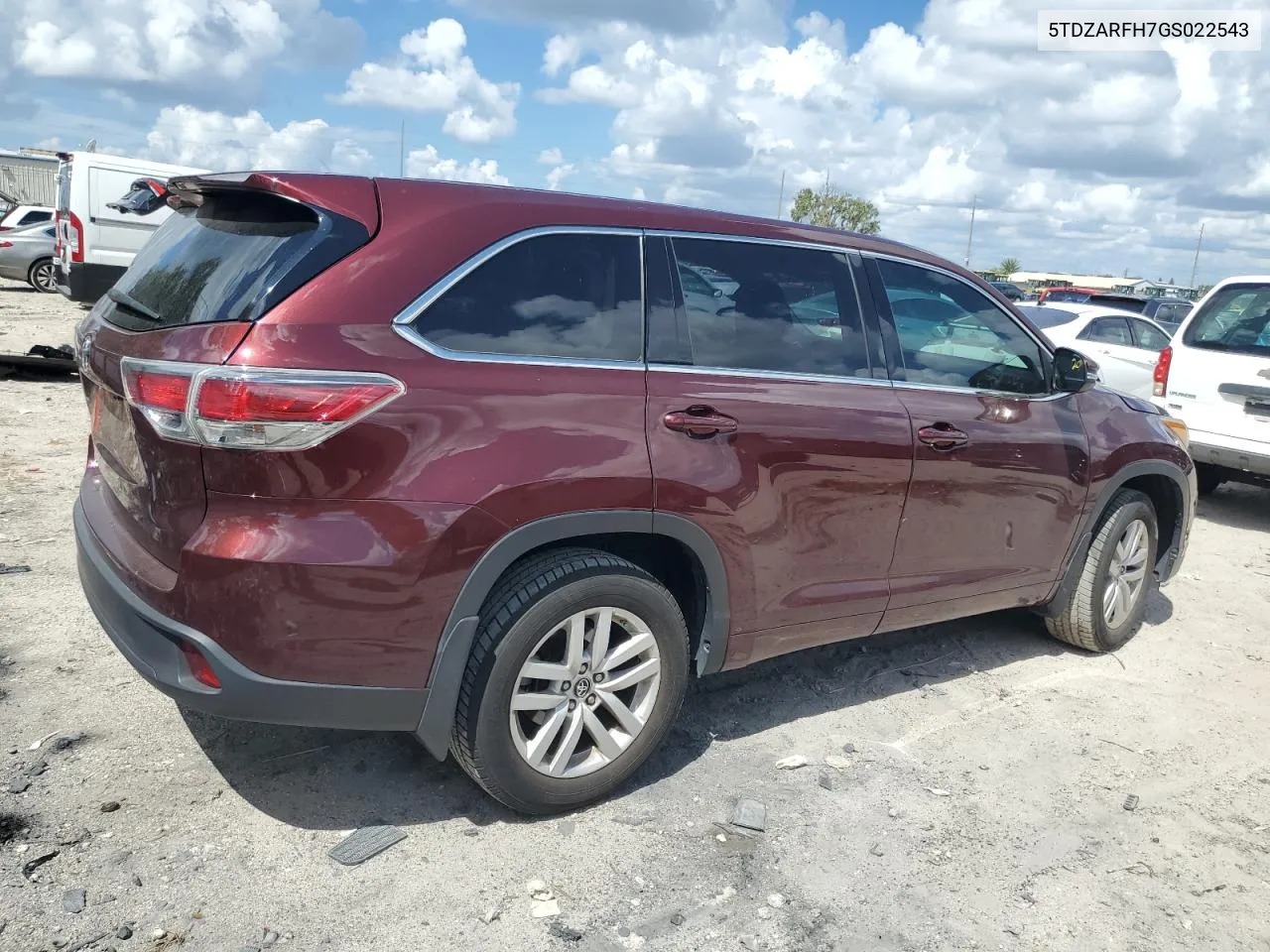 2016 Toyota Highlander Le VIN: 5TDZARFH7GS022543 Lot: 72928294