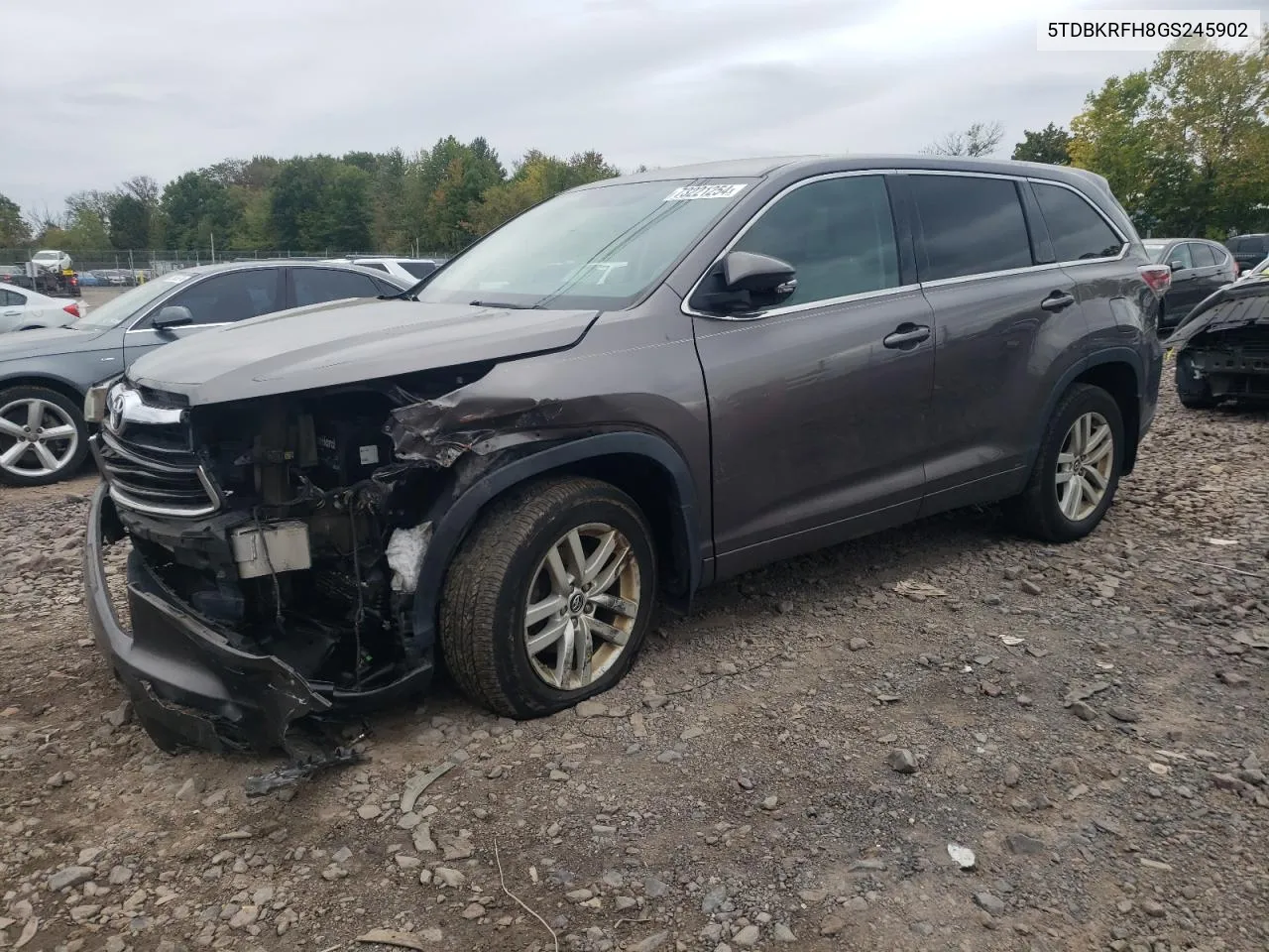 2016 Toyota Highlander Le VIN: 5TDBKRFH8GS245902 Lot: 73221254