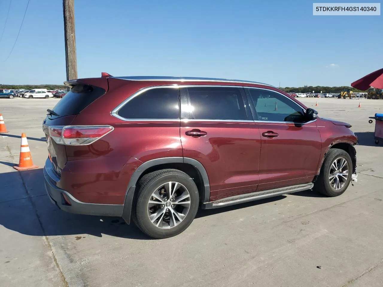 2016 Toyota Highlander Xle VIN: 5TDKKRFH4GS140340 Lot: 73318444