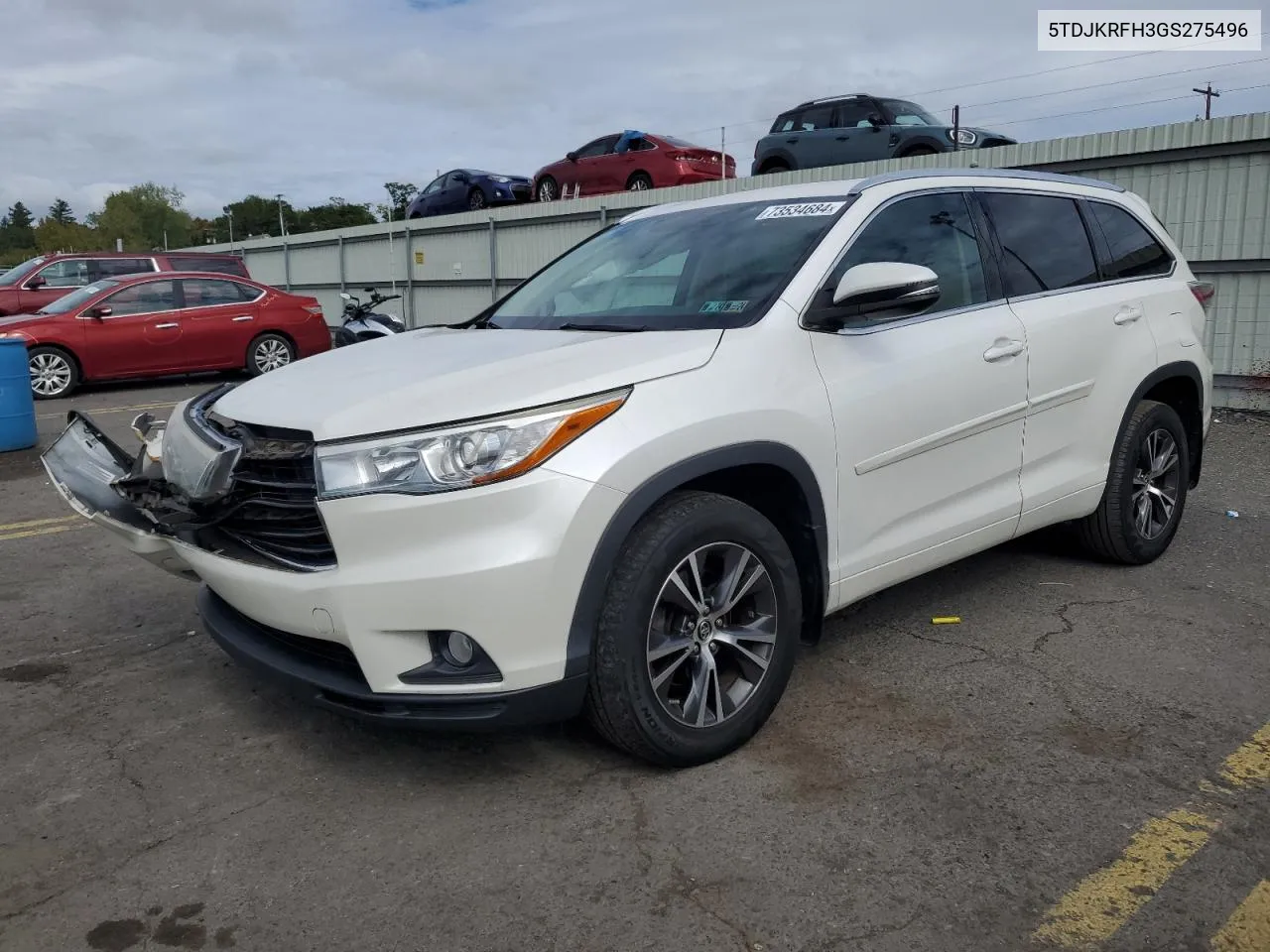 2016 Toyota Highlander Xle VIN: 5TDJKRFH3GS275496 Lot: 73534684