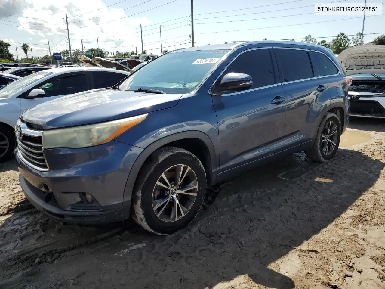 2016 Toyota Highlander Xle VIN: 5TDKKRFH9GS125851 Lot: 73834184