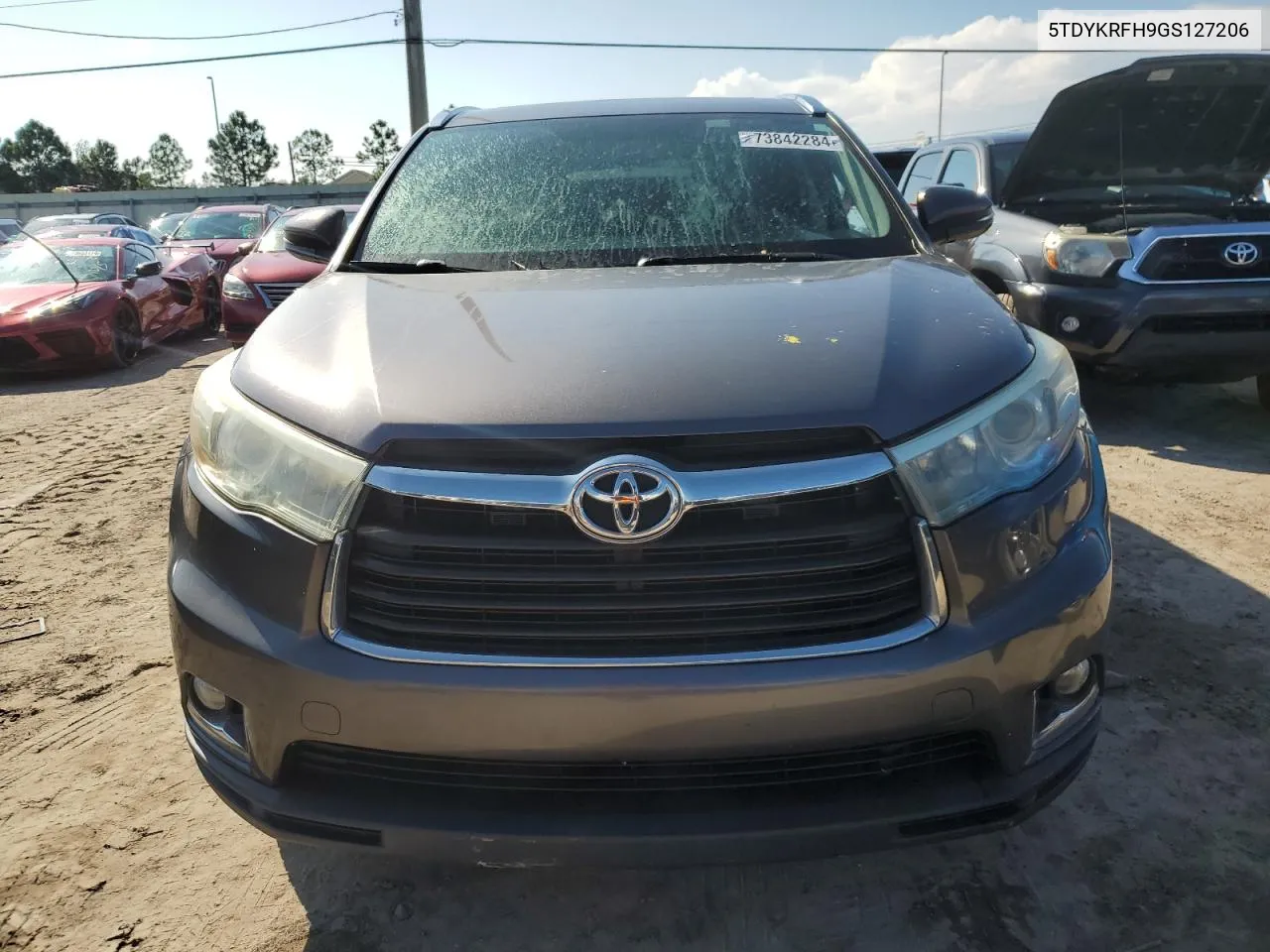 2016 Toyota Highlander Limited VIN: 5TDYKRFH9GS127206 Lot: 73842284