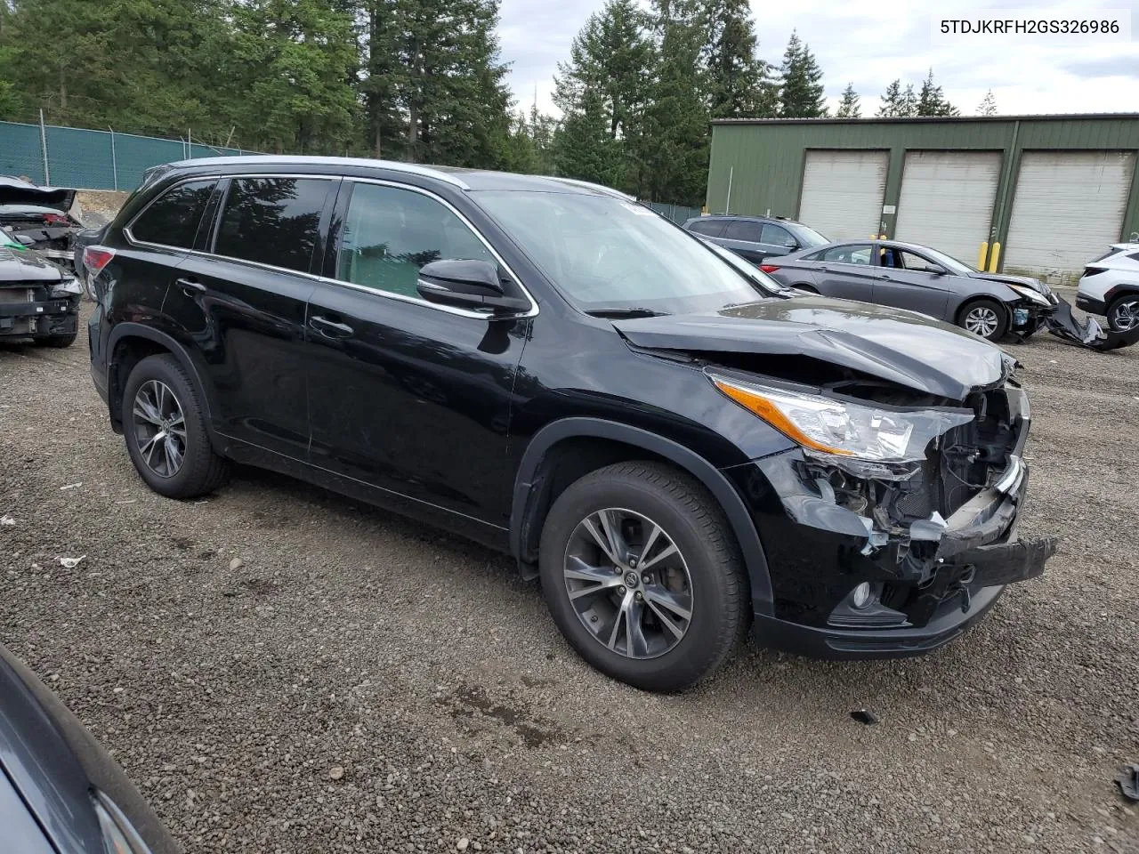 2016 Toyota Highlander Xle VIN: 5TDJKRFH2GS326986 Lot: 74908004