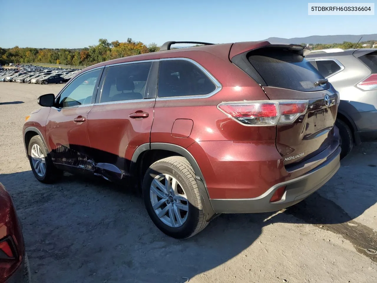 2016 Toyota Highlander Le VIN: 5TDBKRFH6GS336604 Lot: 75185824