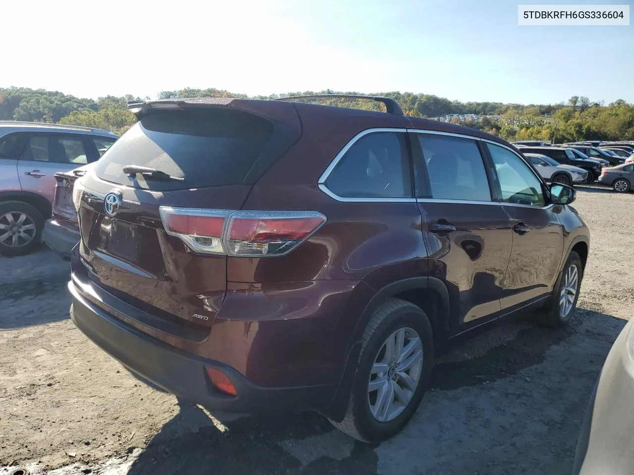 2016 Toyota Highlander Le VIN: 5TDBKRFH6GS336604 Lot: 75185824