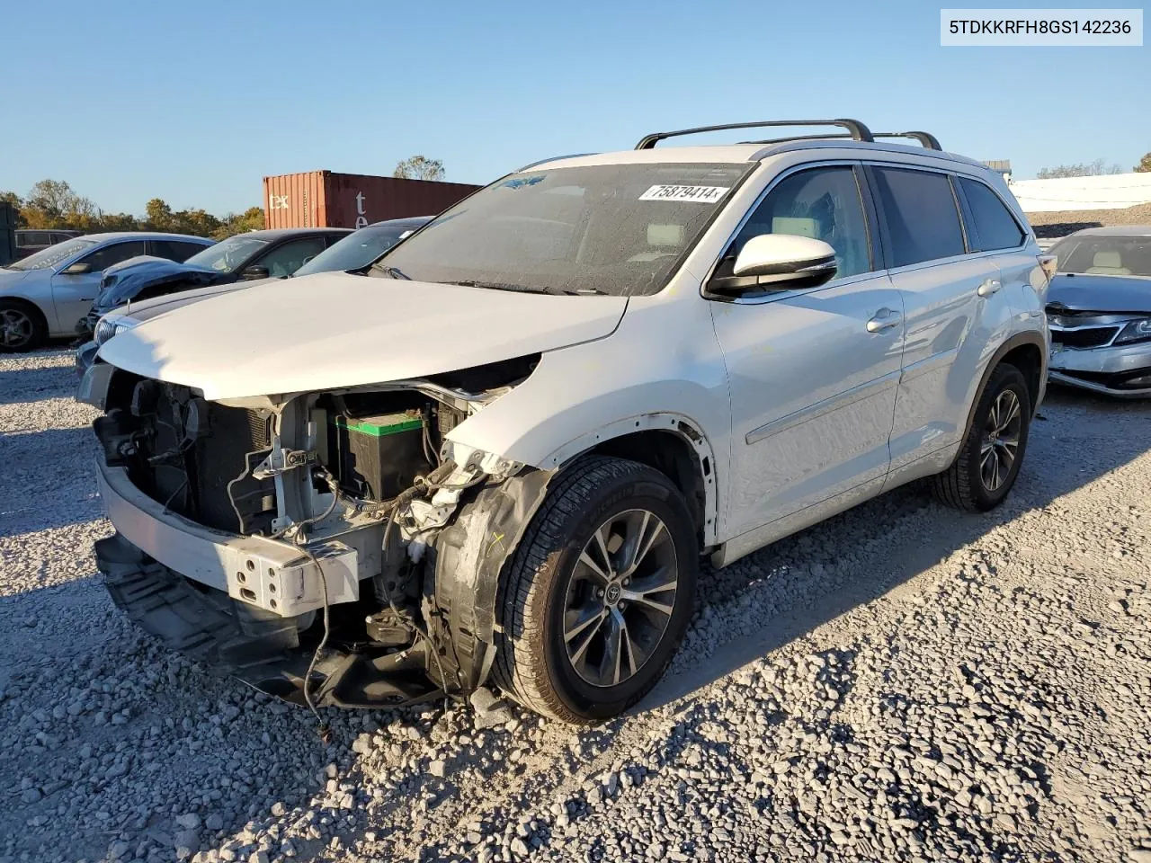 5TDKKRFH8GS142236 2016 Toyota Highlander Xle