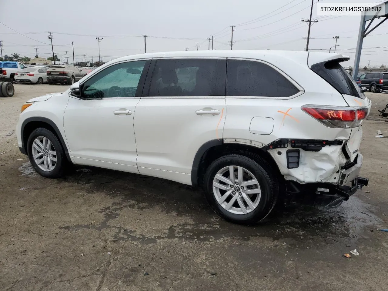 2016 Toyota Highlander Le VIN: 5TDZKRFH4GS181582 Lot: 75898464