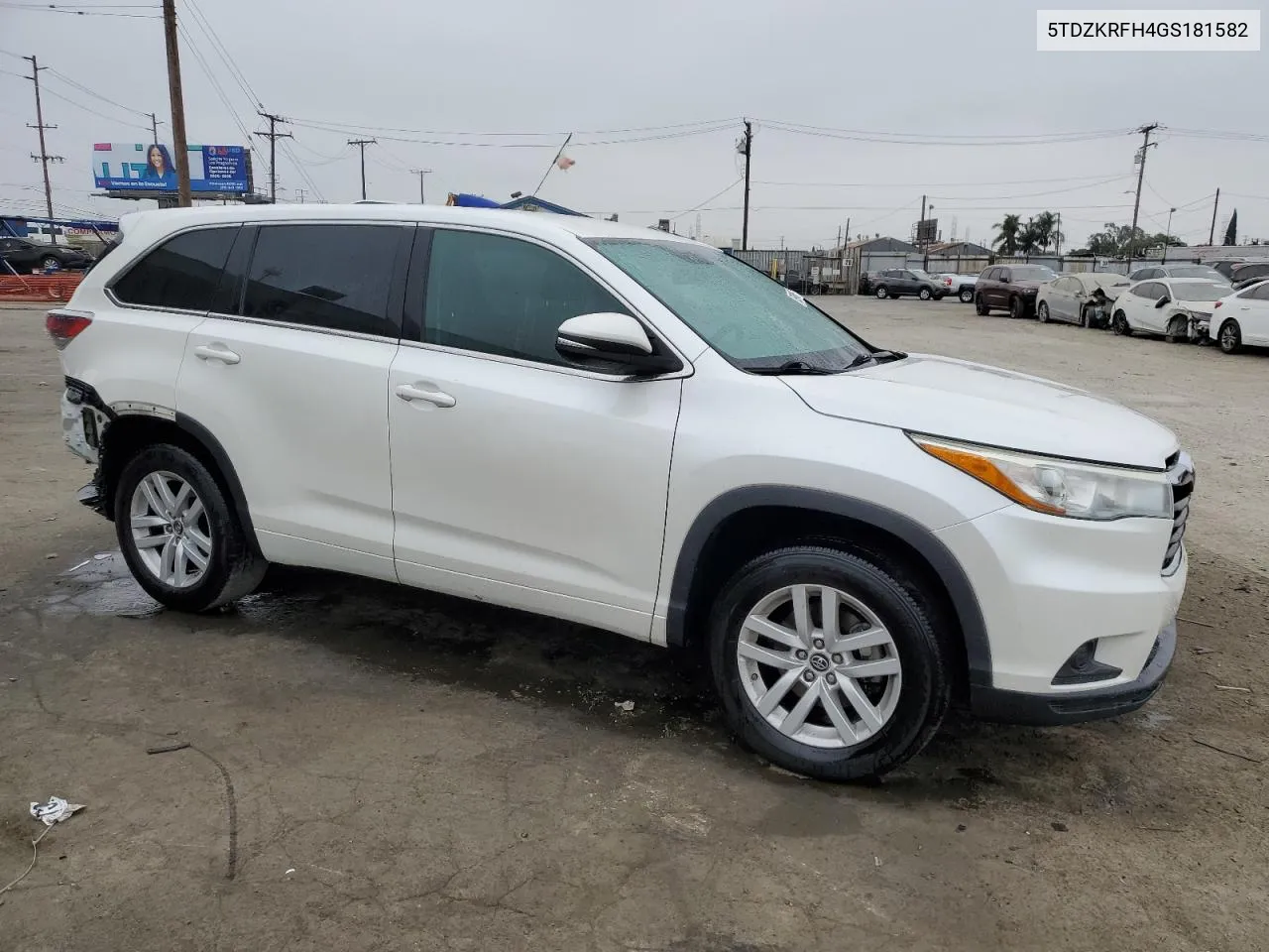 2016 Toyota Highlander Le VIN: 5TDZKRFH4GS181582 Lot: 75898464