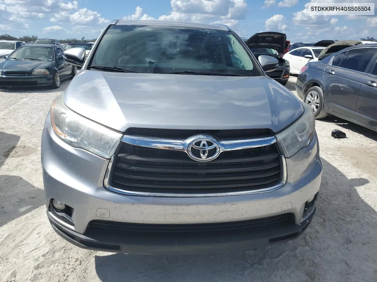 2016 Toyota Highlander Xle VIN: 5TDKKRFH4GS505504 Lot: 76236574