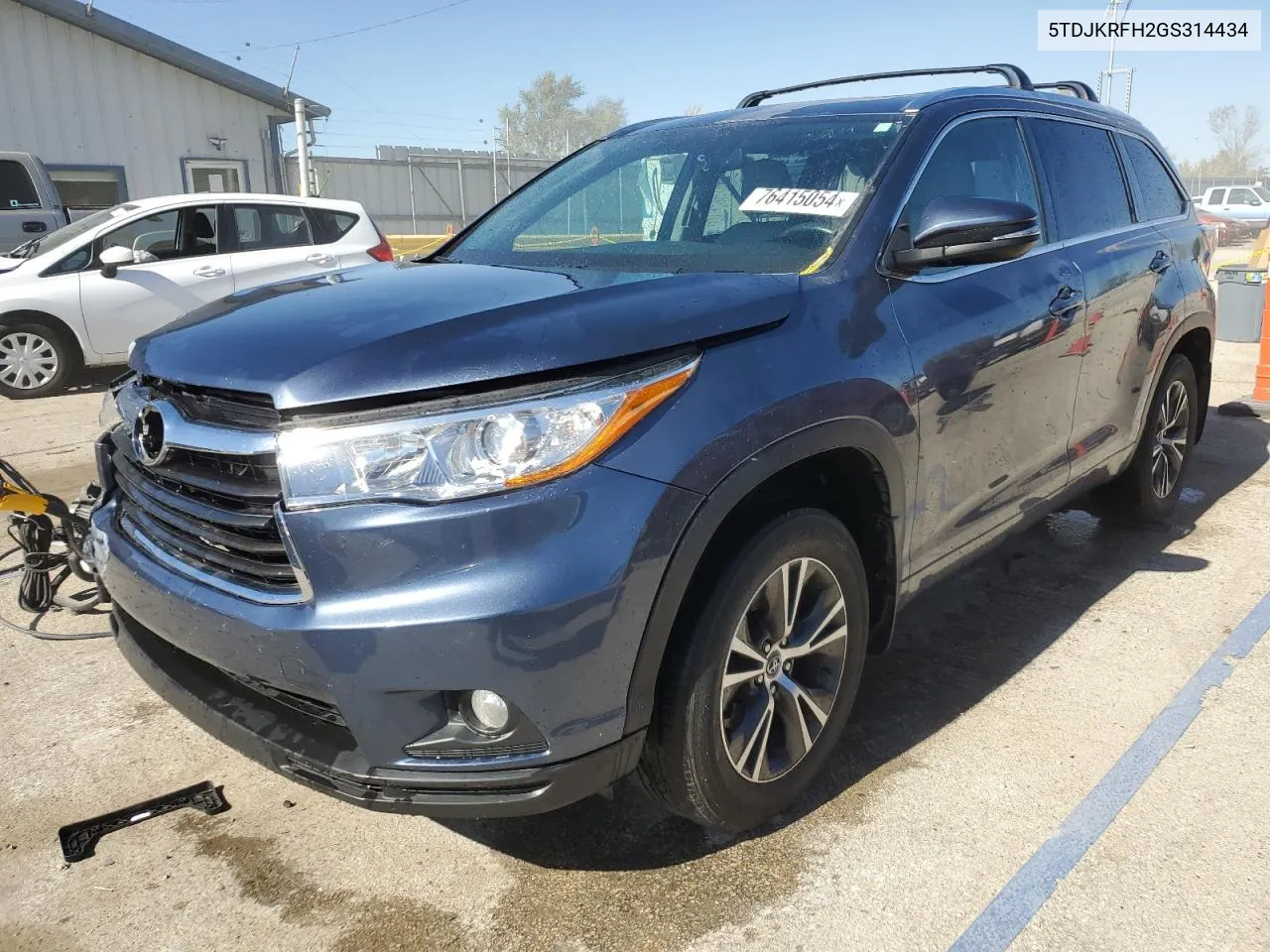 2016 Toyota Highlander Xle VIN: 5TDJKRFH2GS314434 Lot: 76415054