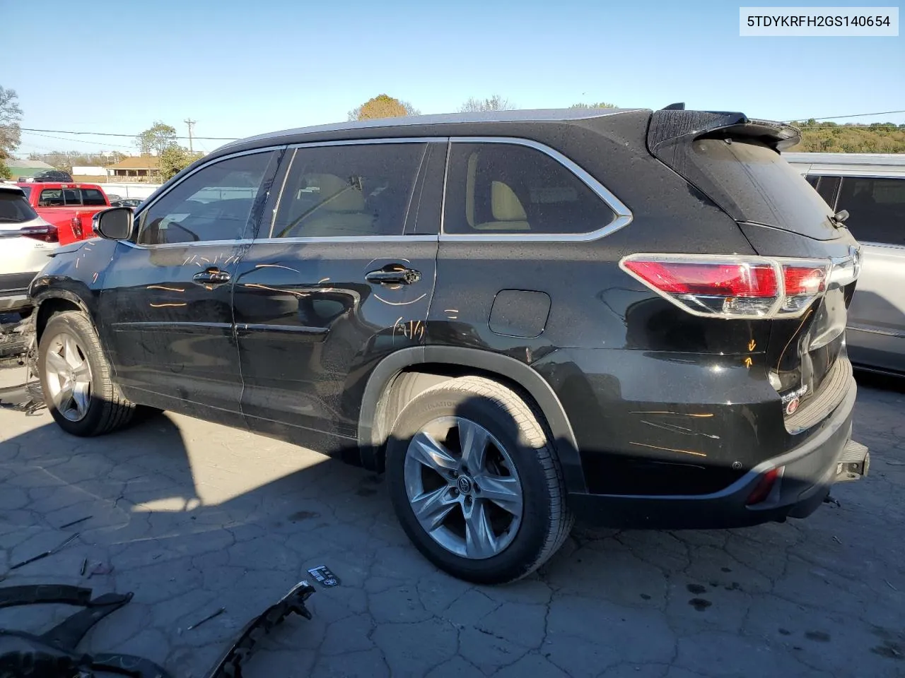 2016 Toyota Highlander Limited VIN: 5TDYKRFH2GS140654 Lot: 77113434