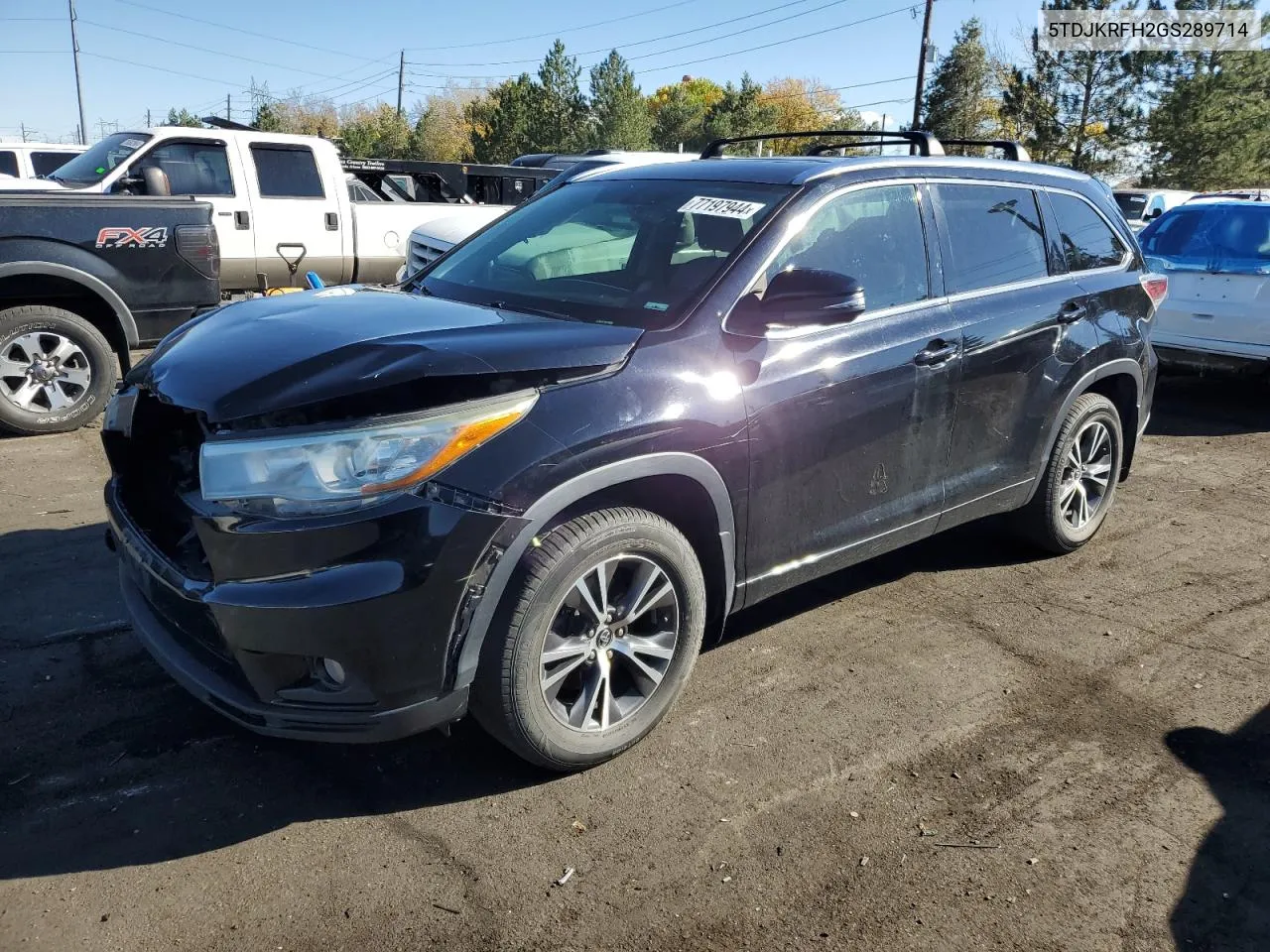 2016 Toyota Highlander Xle VIN: 5TDJKRFH2GS289714 Lot: 77197944