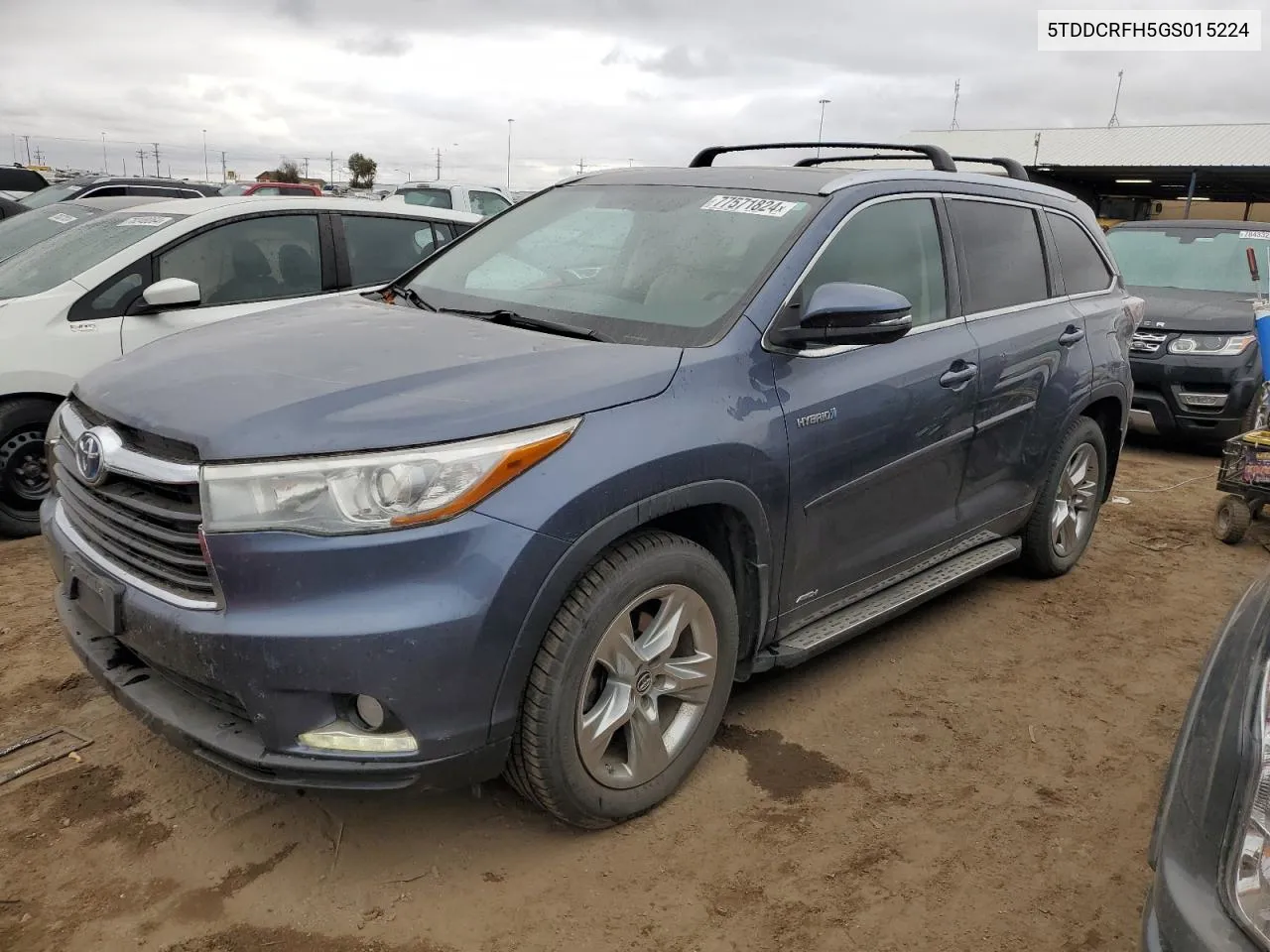 2016 Toyota Highlander Hybrid Limited VIN: 5TDDCRFH5GS015224 Lot: 77571824