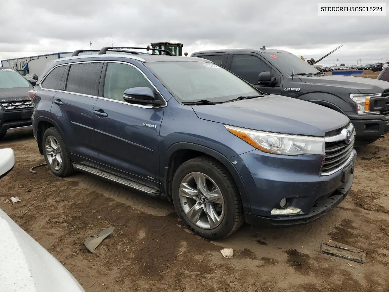 2016 Toyota Highlander Hybrid Limited VIN: 5TDDCRFH5GS015224 Lot: 77571824