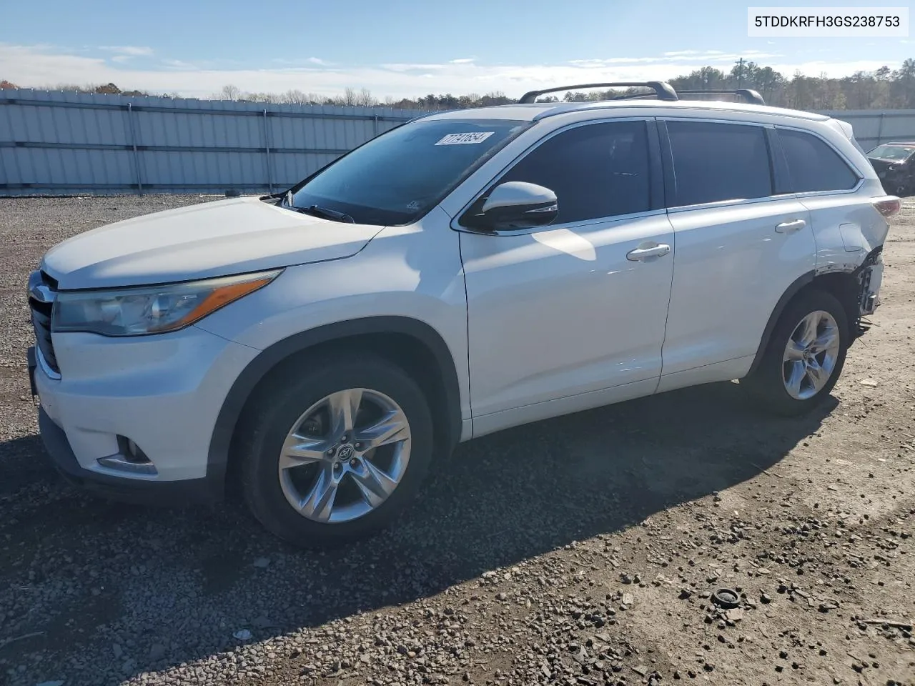 2016 Toyota Highlander Limited VIN: 5TDDKRFH3GS238753 Lot: 77741654