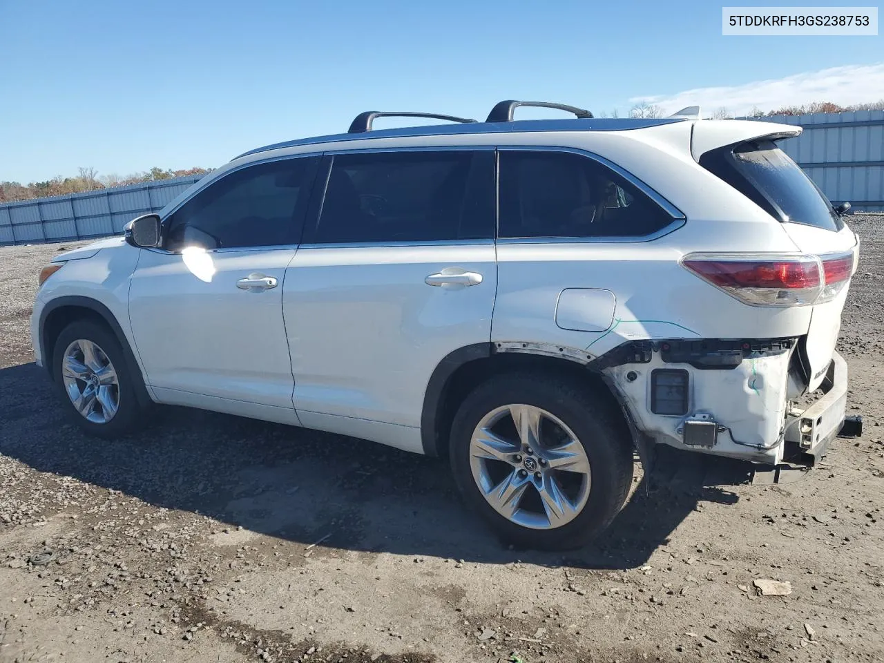 2016 Toyota Highlander Limited VIN: 5TDDKRFH3GS238753 Lot: 77741654