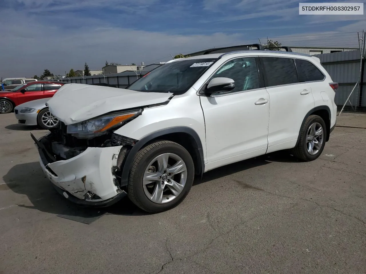 2016 Toyota Highlander Limited VIN: 5TDDKRFH0GS302957 Lot: 77774614