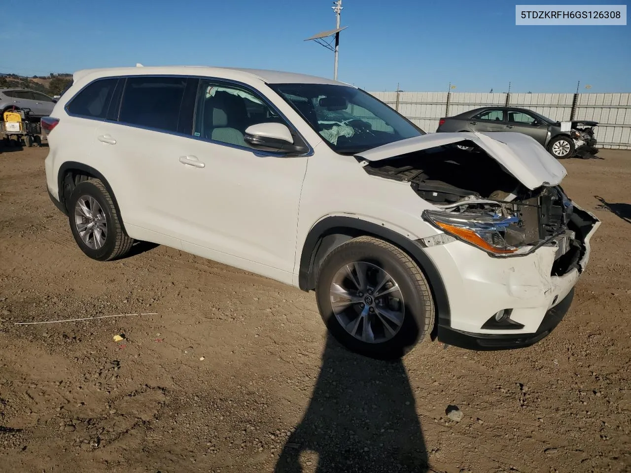 2016 Toyota Highlander Le VIN: 5TDZKRFH6GS126308 Lot: 77791364