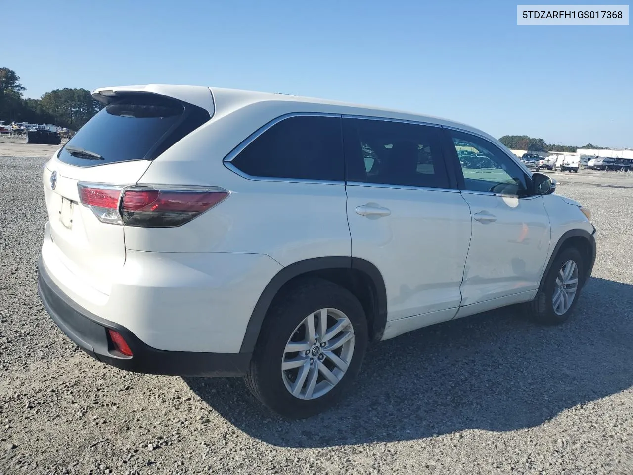 2016 Toyota Highlander Le VIN: 5TDZARFH1GS017368 Lot: 77887214