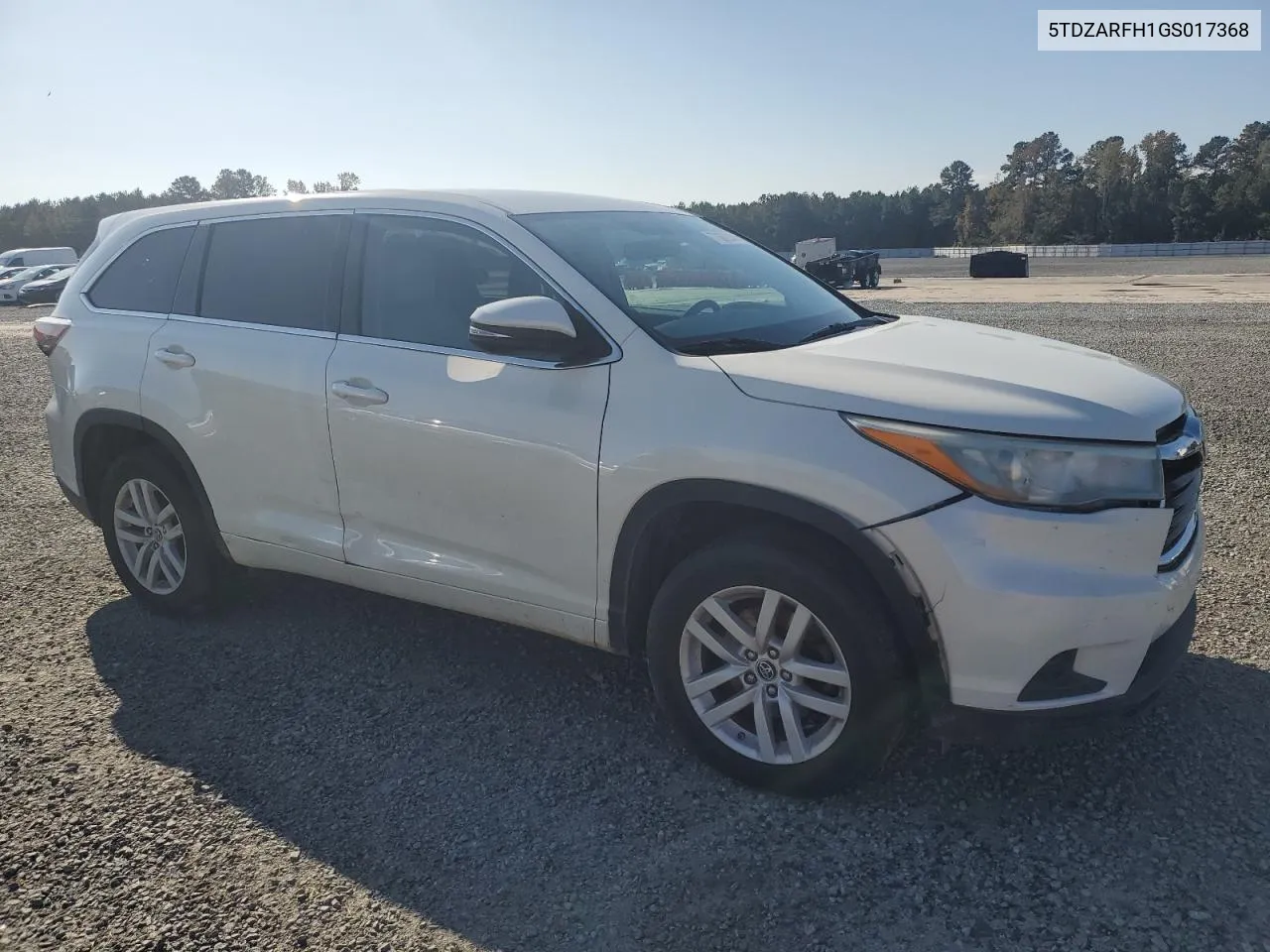 2016 Toyota Highlander Le VIN: 5TDZARFH1GS017368 Lot: 77887214