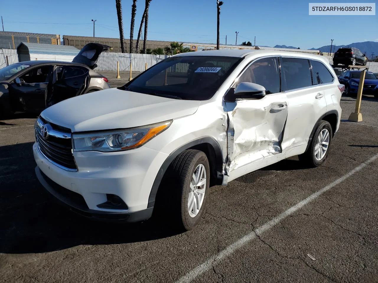 2016 Toyota Highlander Le VIN: 5TDZARFH6GS018872 Lot: 78396044