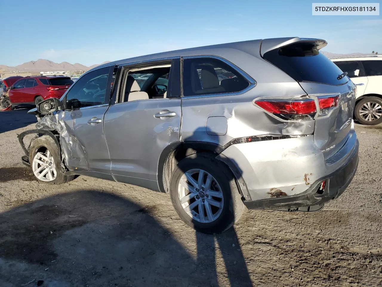 2016 Toyota Highlander Le VIN: 5TDZKRFHXGS181134 Lot: 78499344