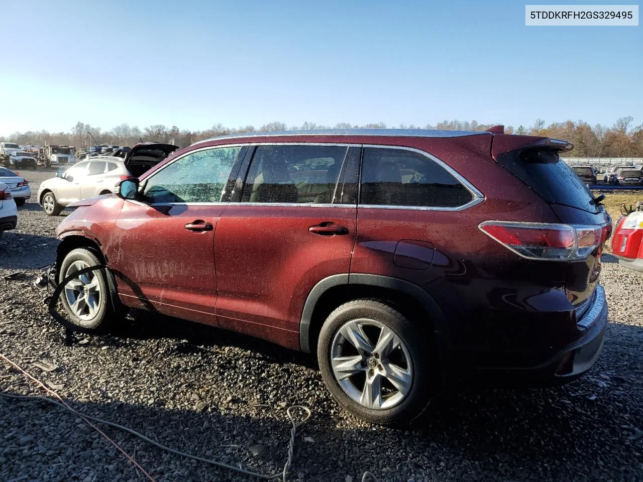 2016 Toyota Highlander Limited VIN: 5TDDKRFH2GS329495 Lot: 78618764