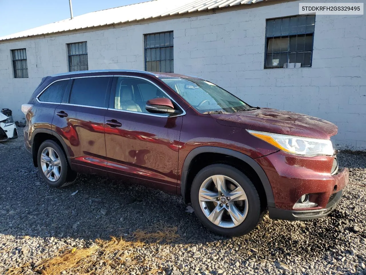 2016 Toyota Highlander Limited VIN: 5TDDKRFH2GS329495 Lot: 78618764