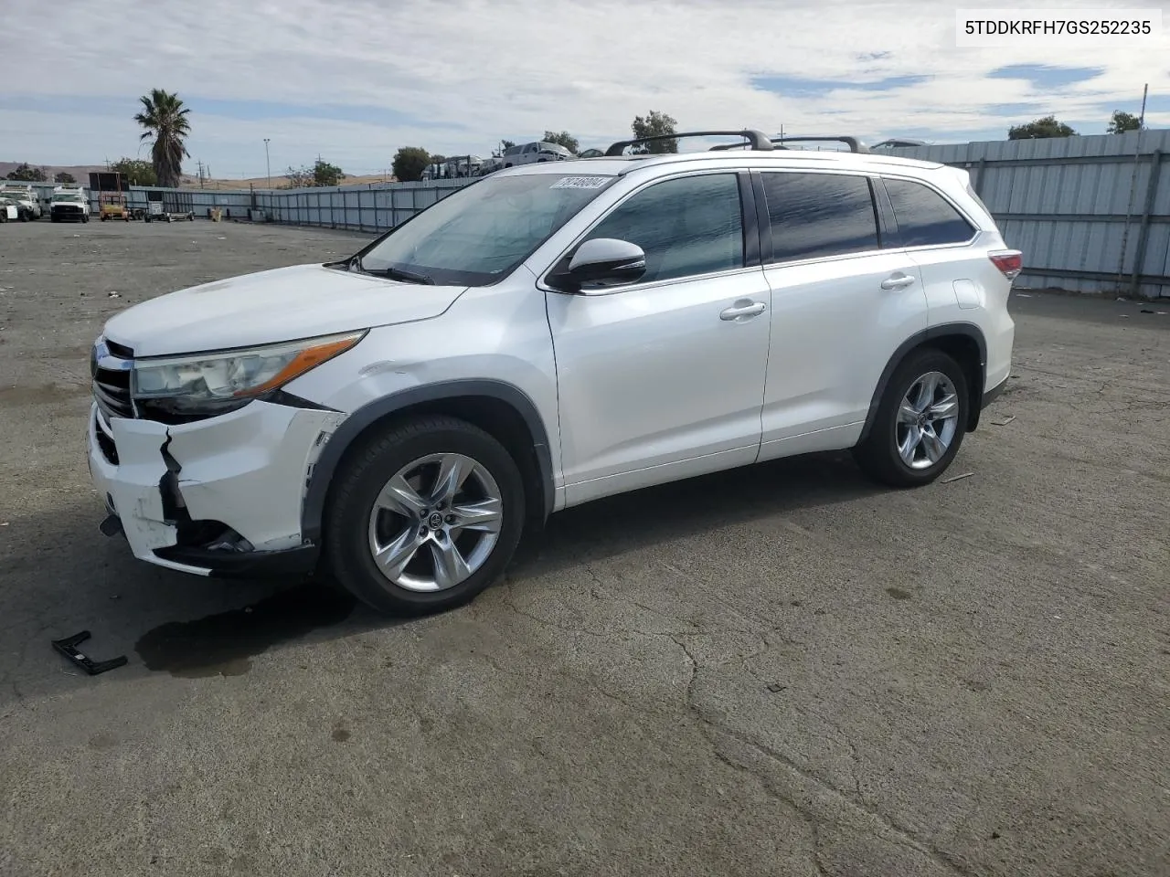 2016 Toyota Highlander Limited VIN: 5TDDKRFH7GS252235 Lot: 78746004