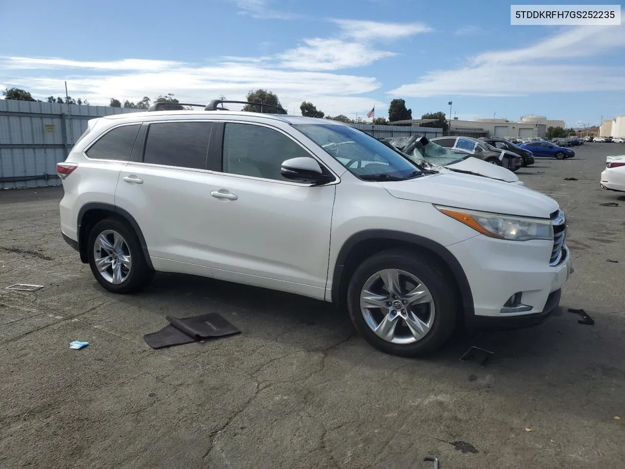 2016 Toyota Highlander Limited VIN: 5TDDKRFH7GS252235 Lot: 78746004