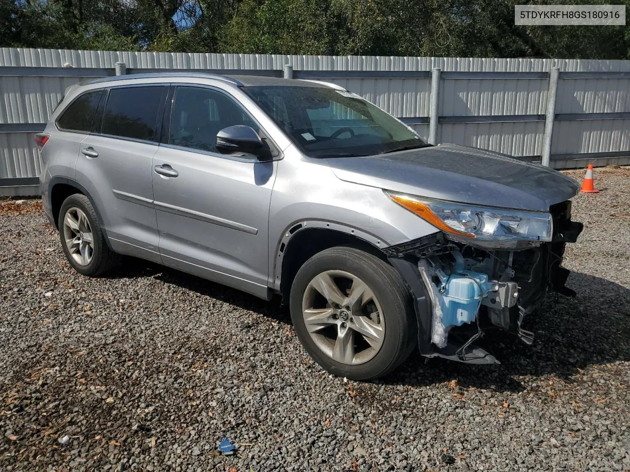 2016 Toyota Highlander Limited VIN: 5TDYKRFH8GS180916 Lot: 78770024