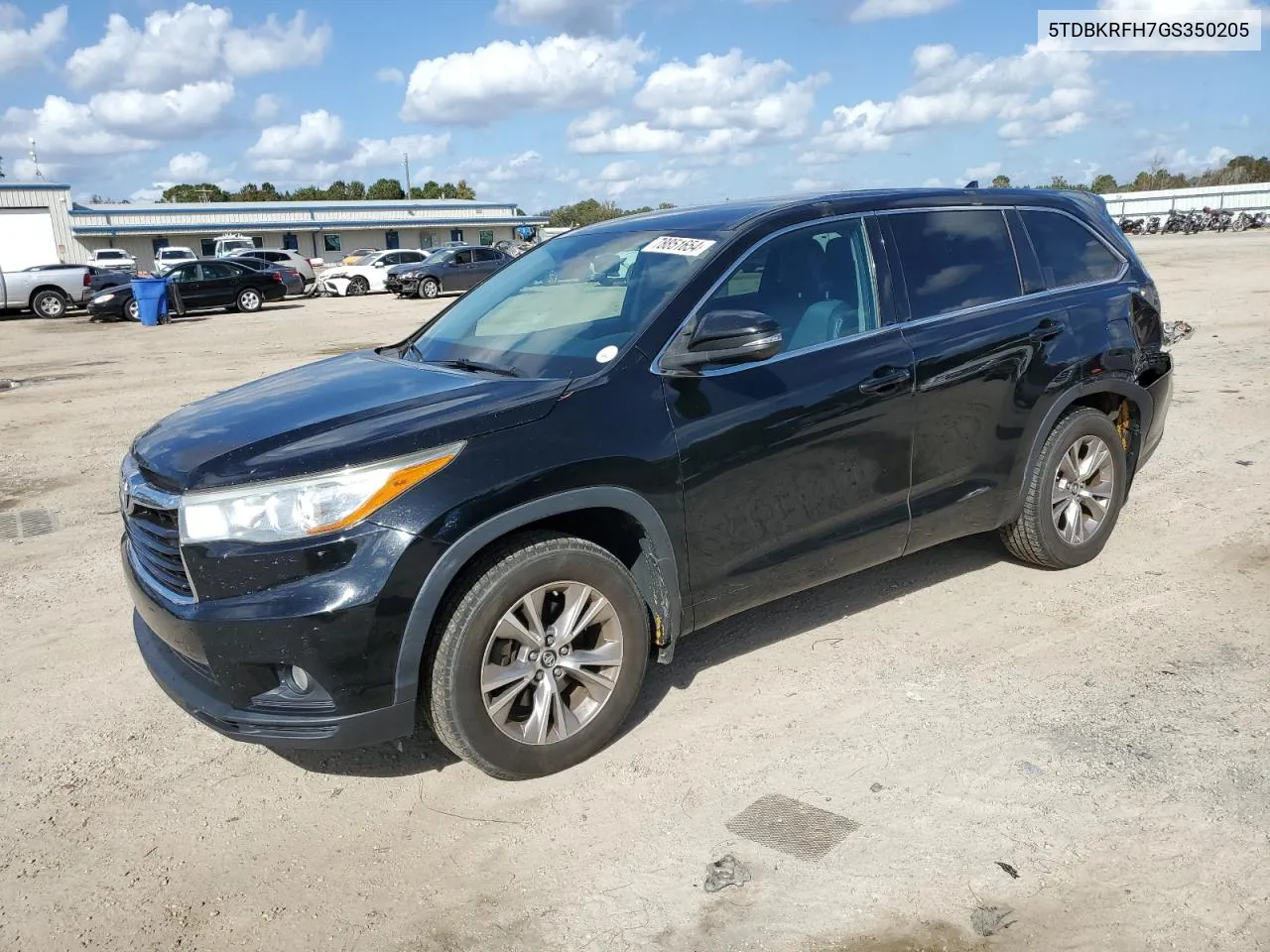 2016 Toyota Highlander Le VIN: 5TDBKRFH7GS350205 Lot: 78851654