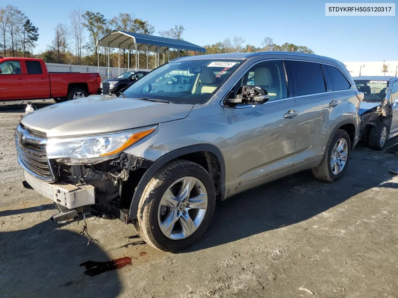 2016 Toyota Highlander Limited VIN: 5TDYKRFH5GS120317 Lot: 79462254