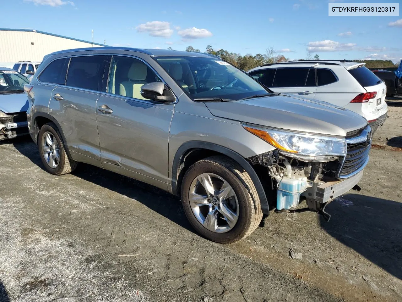 2016 Toyota Highlander Limited VIN: 5TDYKRFH5GS120317 Lot: 79462254