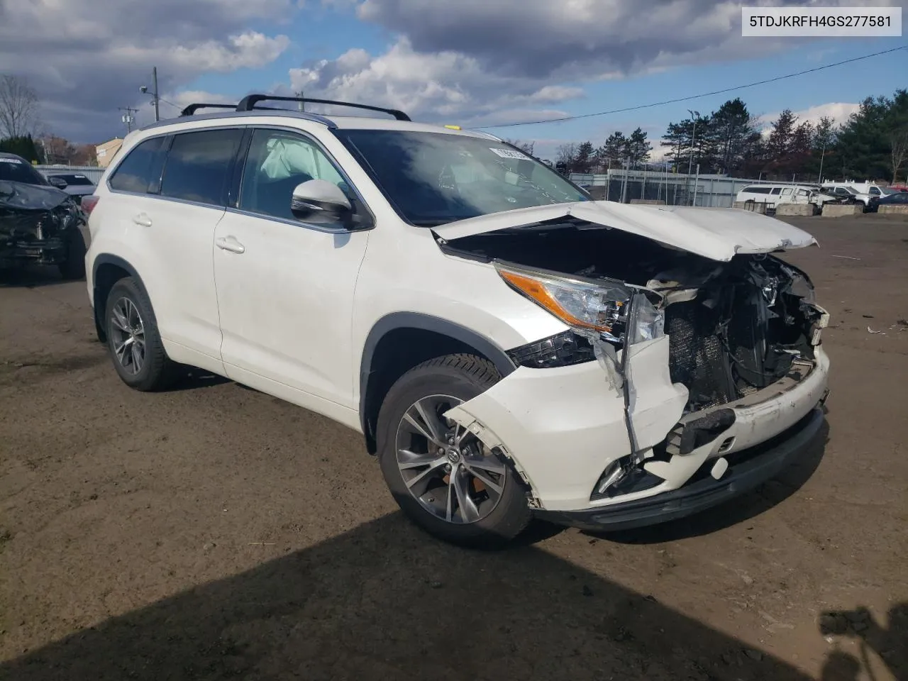 2016 Toyota Highlander Xle VIN: 5TDJKRFH4GS277581 Lot: 79581254