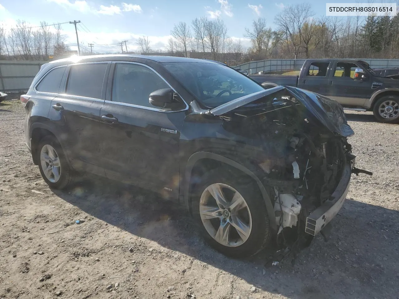 2016 Toyota Highlander Hybrid Limited VIN: 5TDDCRFH8GS016514 Lot: 79803094