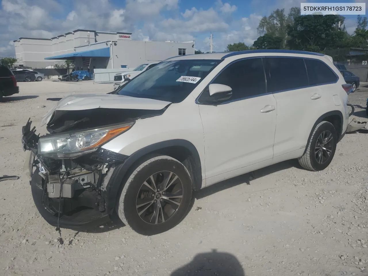 2016 Toyota Highlander Xle VIN: 5TDKKRFH1GS178723 Lot: 79925744