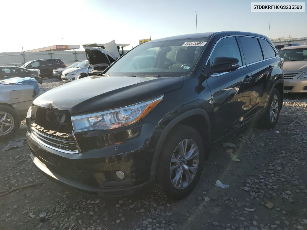 2016 Toyota Highlander Le VIN: 5TDBKRFH0GS235588 Lot: 80575594