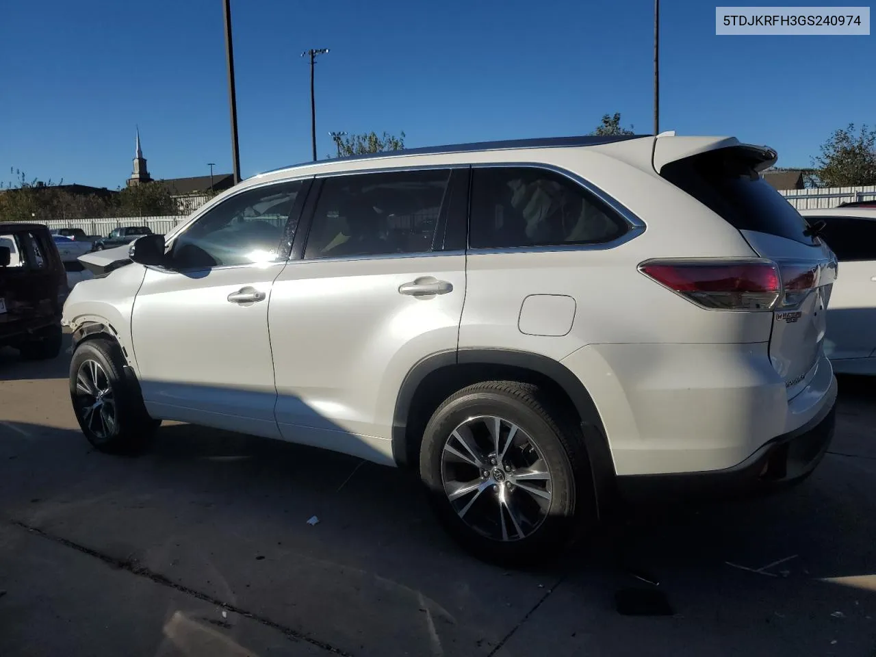 2016 Toyota Highlander Xle VIN: 5TDJKRFH3GS240974 Lot: 80592224