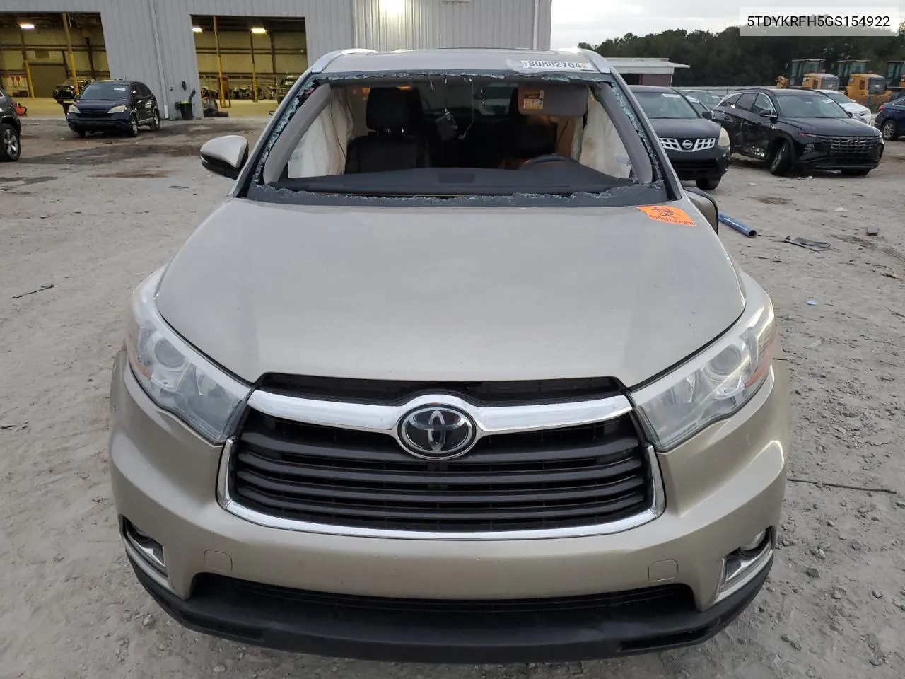 2016 Toyota Highlander Limited VIN: 5TDYKRFH5GS154922 Lot: 80802704