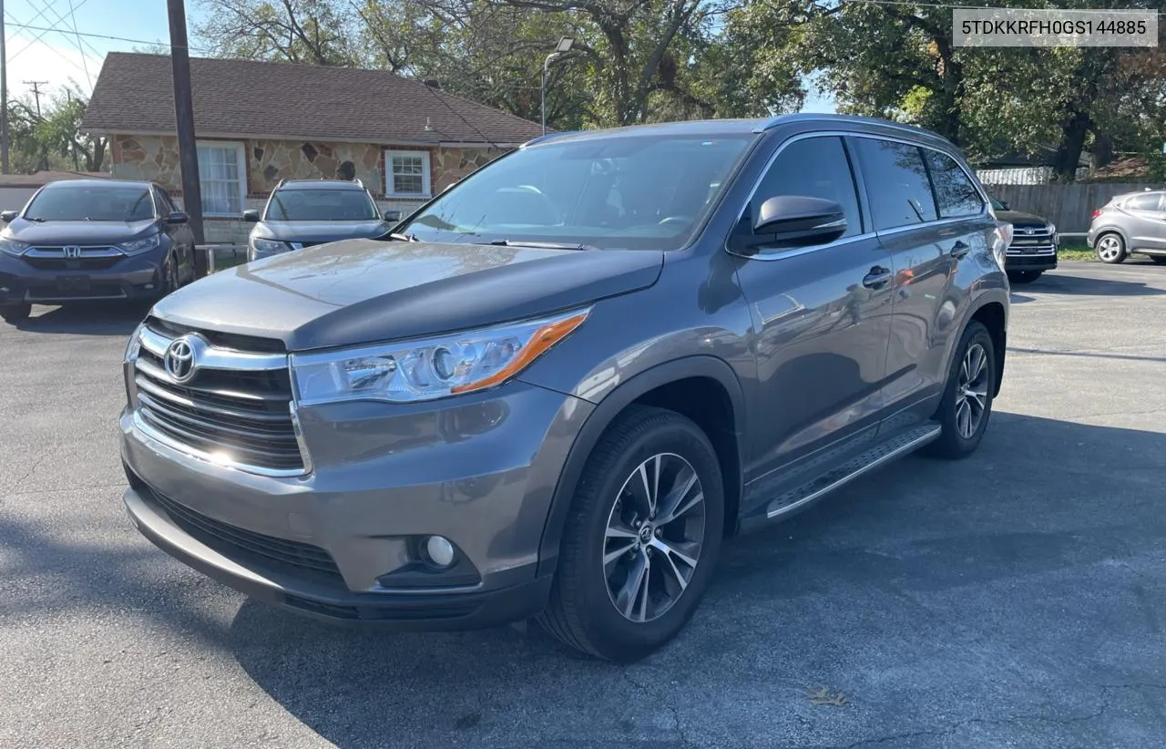 2016 Toyota Highlander Xle VIN: 5TDKKRFH0GS144885 Lot: 80865484