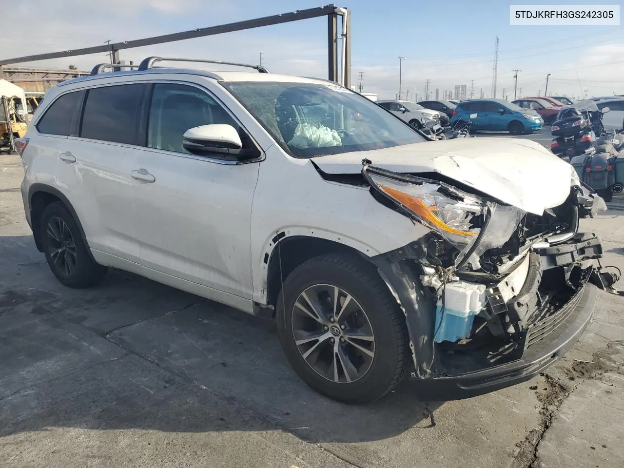 2016 Toyota Highlander Xle VIN: 5TDJKRFH3GS242305 Lot: 81347444