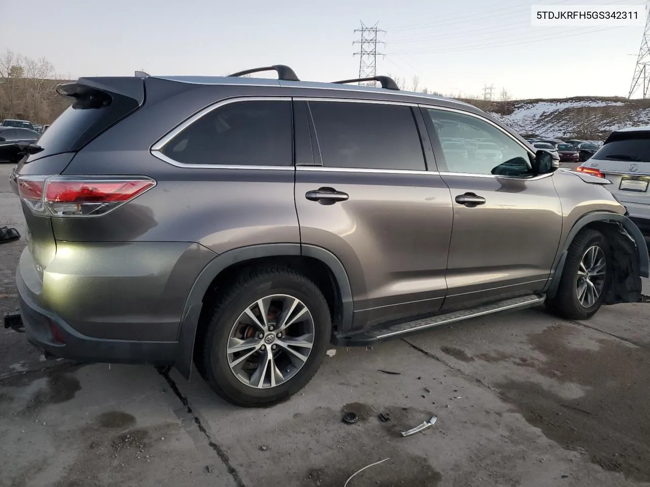 2016 Toyota Highlander Xle VIN: 5TDJKRFH5GS342311 Lot: 81601924